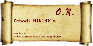Ombodi Miklós névjegykártya